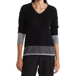 Griffin Cashmere Black and Gray Sweater Size Medium